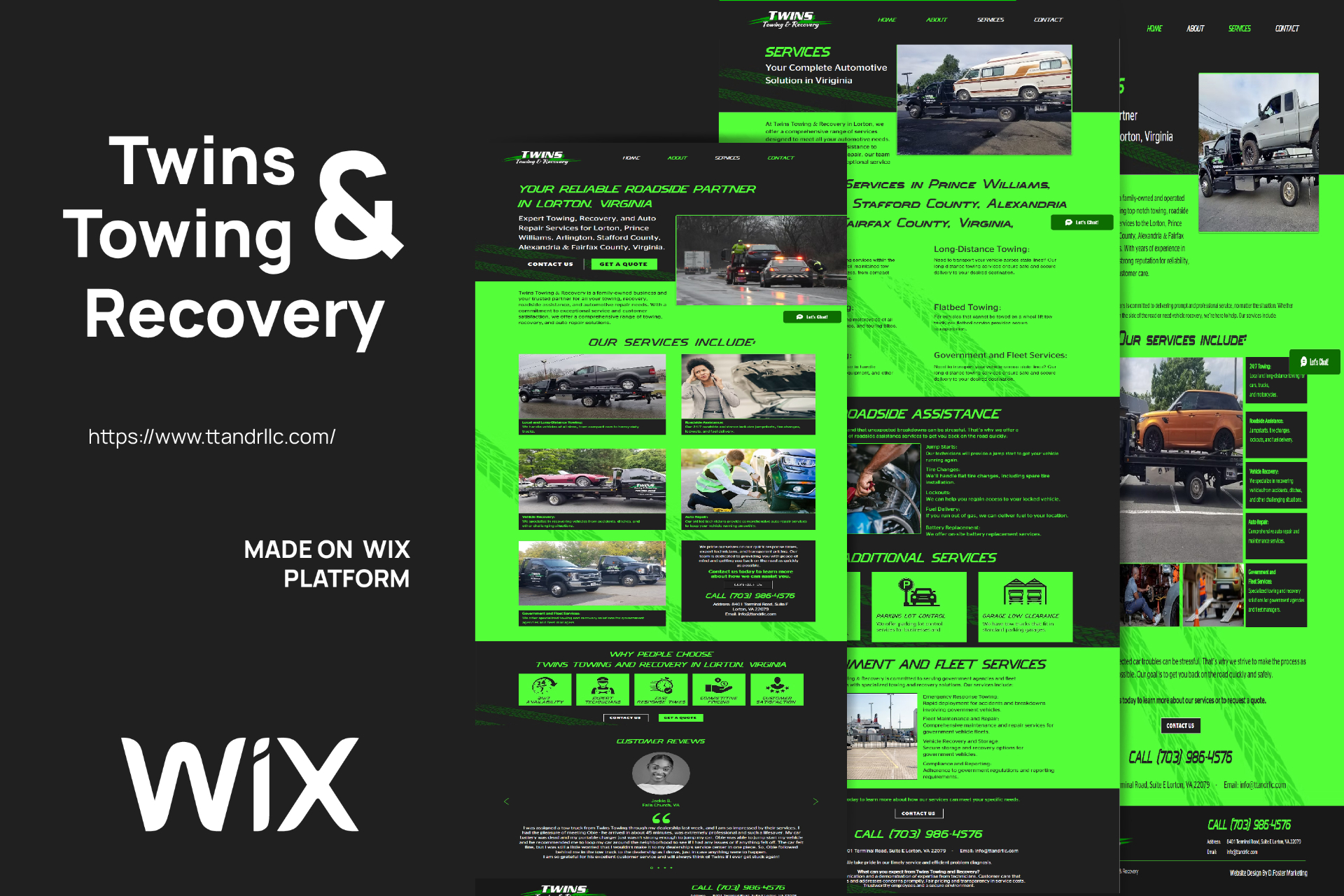 Twins Towing & Recovery — Automotive website